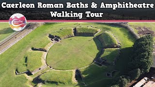 CAERLEON ROMAN BATHS amp AMPHITHEATRE WALES  Walking Tour  Pinned on Places [upl. by Miarhpe]