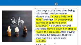 How to apply misrepresentation Liam cupcake scenario [upl. by Laumas658]