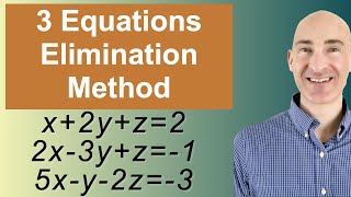 Solving Systems of 3 Equations Elimination [upl. by Ijar]