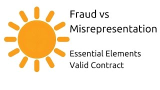 Fraud vs Misrepresentation  Other Essential Elements of a Valid Contract  CA CPT  CS amp CMA [upl. by Mendelson]